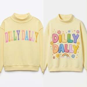 J2. "Dilly Dally" Pastel Yellow Reversible Mock Neck Sweatshirt